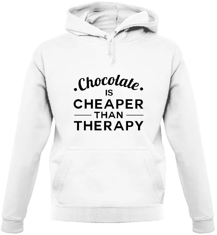 comfy athletic hoodieChocolate Is Cheaper Than Therapy Unisex Hoodie