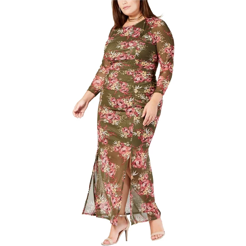Online Exclusive winter dressNY Collection Womens Printed Bodycon Dress, Green, 1X