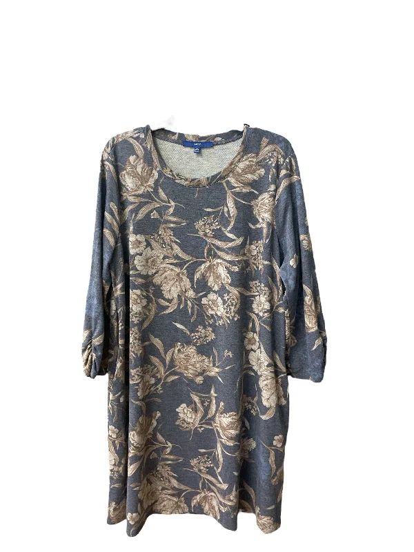 Take Advantage satin midi dressDress Casual Short By Apt 9 In Floral Print, Size: Xxl