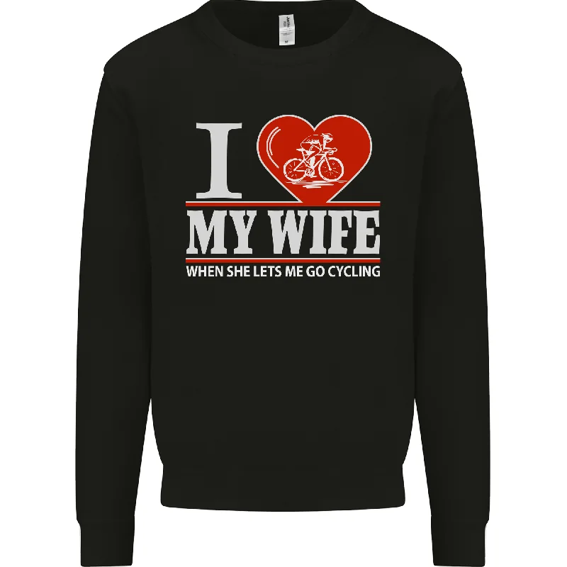 Value Deals Cycling I Love My Wife Cyclist Funny Mens Sweatshirt Jumper