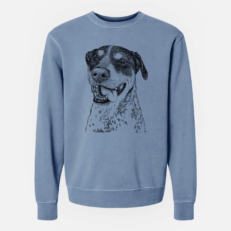 Shop and Save Bare Gerti the Mixed Breed - Unisex Pigment Dyed Crew Sweatshirt