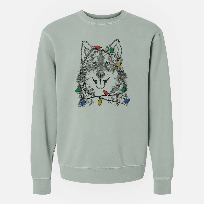 Don’t Miss Out Christmas Lights Iben the Utonagan - Unisex Pigment Dyed Crew Sweatshirt