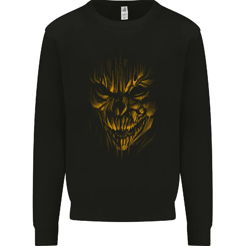 Super Deal Demon Skull Devil Satan Grim Reaper Gothic Mens Sweatshirt Jumper