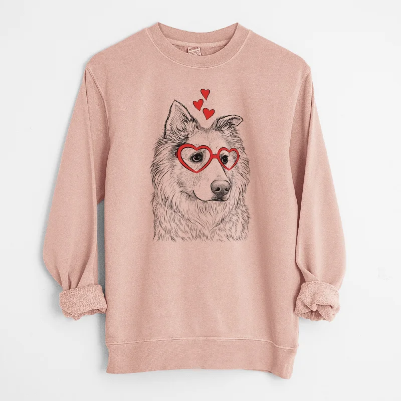 Warehouse Sale graphic gym sweatshirtValentine Penny the Chow Mix - Unisex Pigment Dyed Crew Sweatshirt