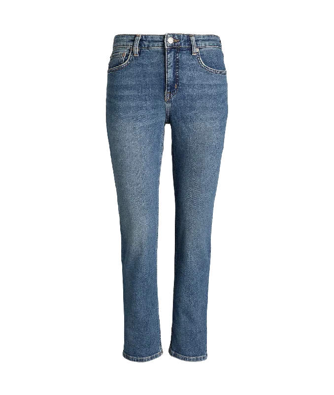 Steals and Deals winter coatHigh-rise Straight Ankle Jean - Blue