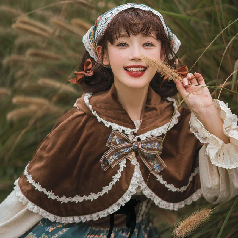 Super Bargain padded puffer coatMiss Point~Praise of Abundance~Bavarian Style Lolita Velvet Hooded Cape