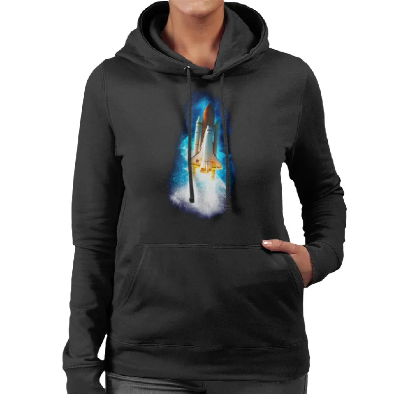 casual hoodie for workoutNASA Atlantis Launch Stellar Effect Women's Hooded Sweatshirt