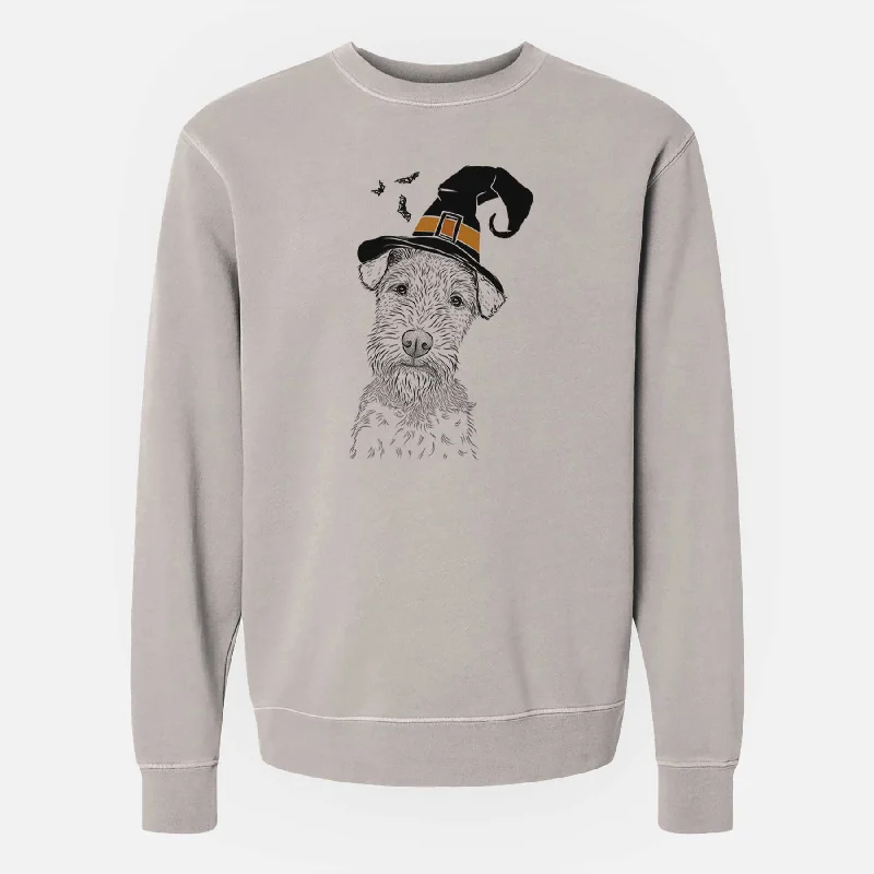 Sneak Peek Sale Witch Kiara the Welsh Terrier - Unisex Pigment Dyed Crew Sweatshirt