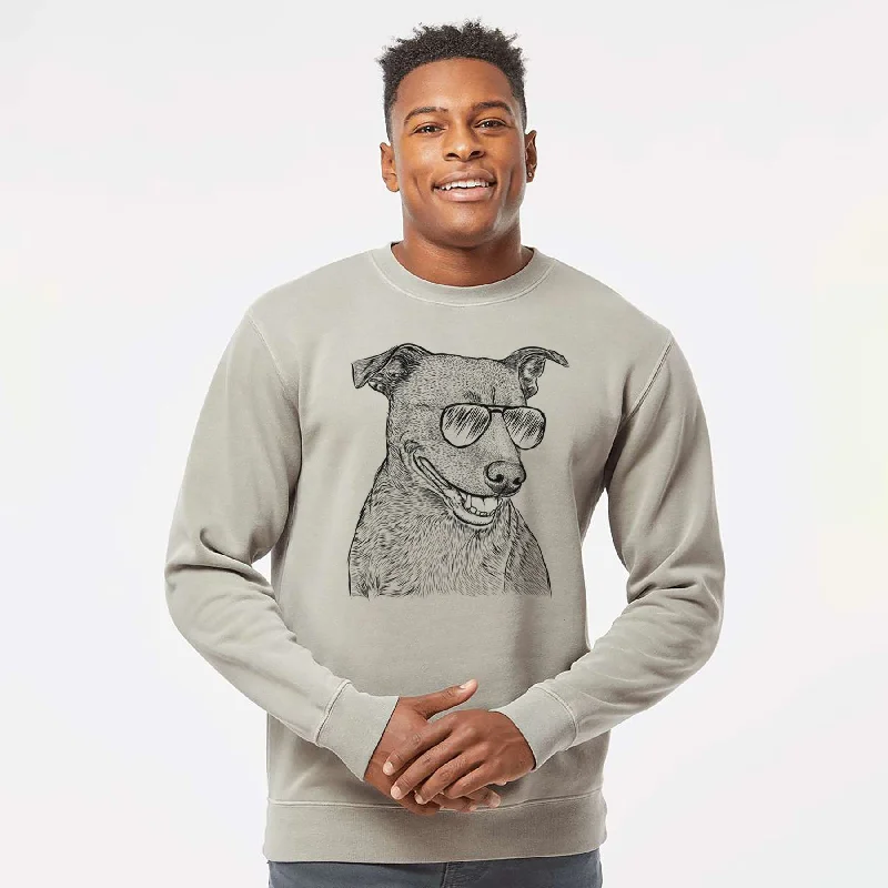 Deep Discounts Aviator Honey the Lab Pit Mix - Unisex Pigment Dyed Crew Sweatshirt