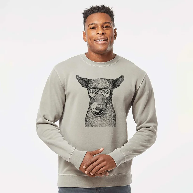 Closeout Aviator Gidget the Mexican Street Dog - Unisex Pigment Dyed Crew Sweatshirt