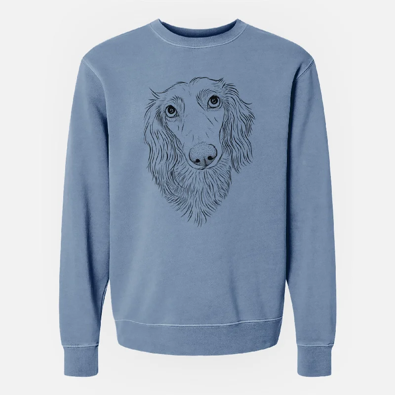 Deal Alert Bare Mr. Rusty the Long Haired Dachshund - Unisex Pigment Dyed Crew Sweatshirt Deal Alert Bare Mr. Rusty the Long Haired Dachshund - Unisex Pigment Dyed Crew Sweatshirt