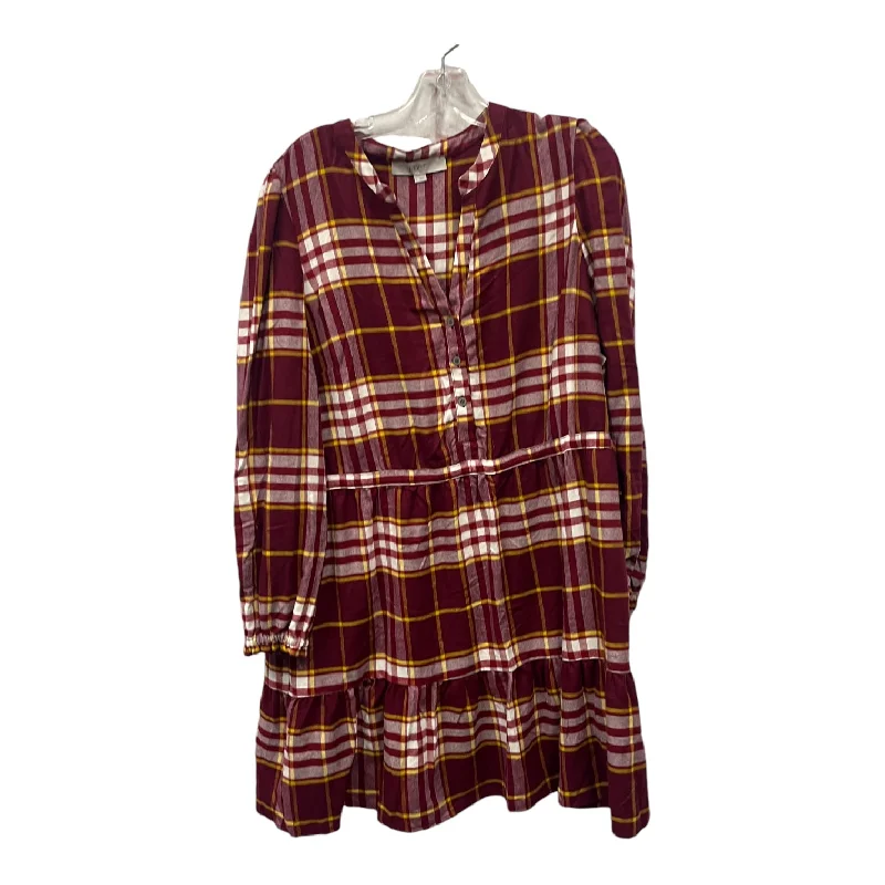 Price Cut one-shoulder dressDress Casual Short By Loft In Red & Yellow, Size:L