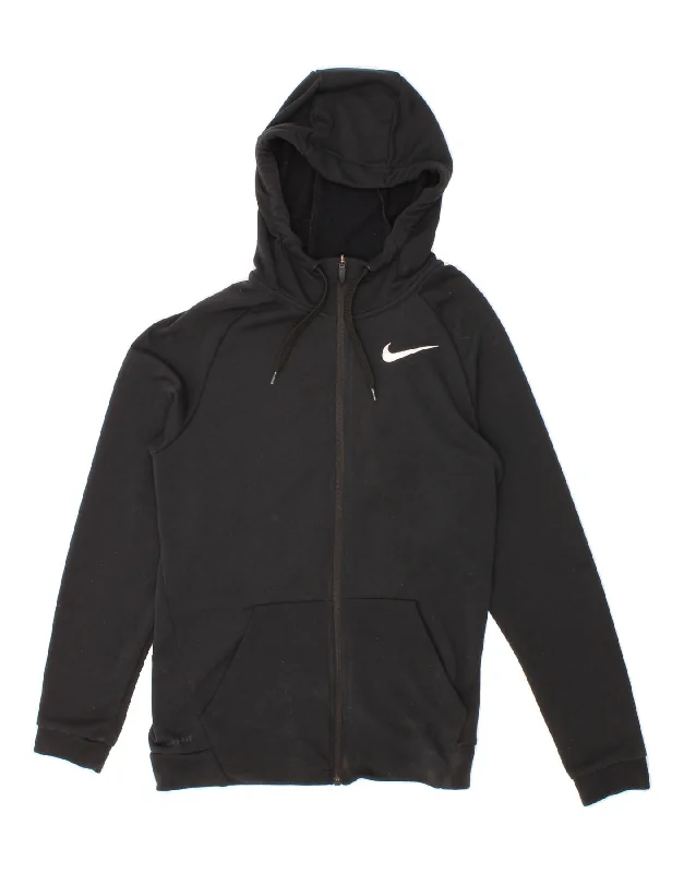 Closeout NIKE Mens Dri Fit Zip Hoodie Sweater Small Black Cotton