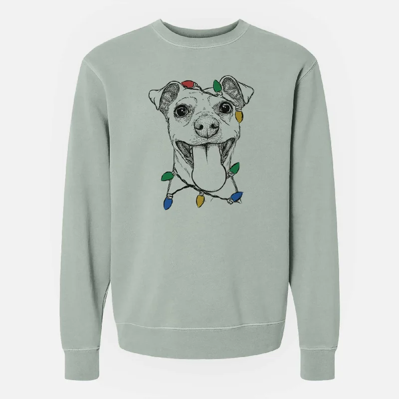 Special Savings Christmas Lights Lemmie the Mixed Breed - Unisex Pigment Dyed Crew Sweatshirt