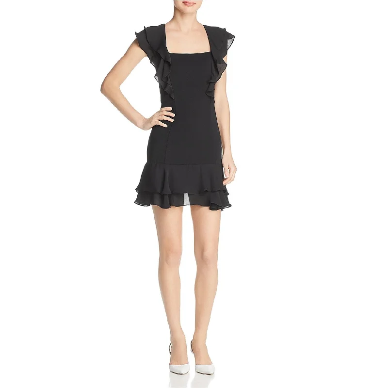 Shop and Save trendy mini dressParker Womens Ruffle Trim A-line Dress, Black, 8
