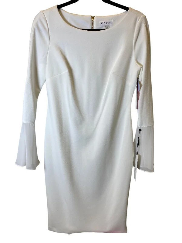 Overstock flowy evening dressDress Work By Calvin Klein In White, Size: M