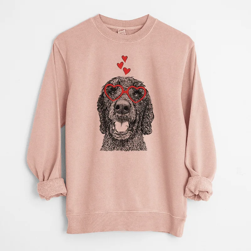 Lowest Price Valentine Obi James the Goldendoodle - Unisex Pigment Dyed Crew Sweatshirt