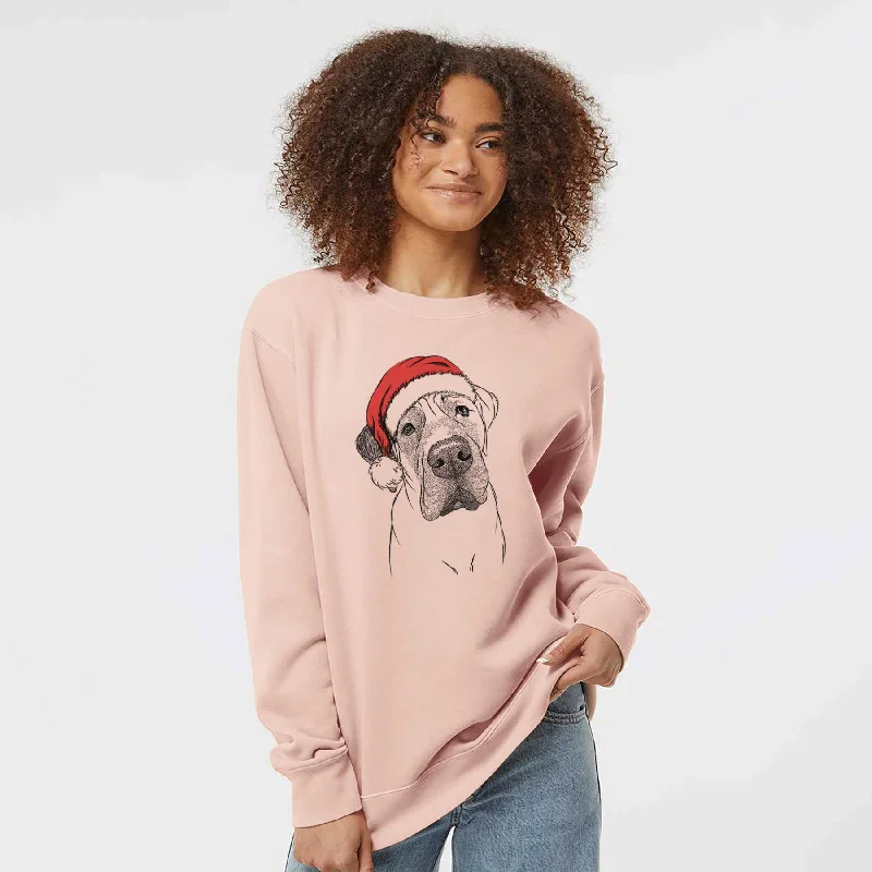 Clearance Items Santa Nutterbutter the English Mastiff - Unisex Pigment Dyed Crew Sweatshirt