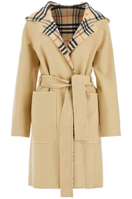 Deal Frenzy windproof jacketreversible wool coat with lap 8093831 FLAX
