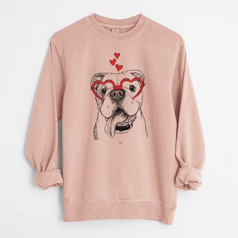 The Best Prices Valentine Hank the English Bulldog - Unisex Pigment Dyed Crew Sweatshirt