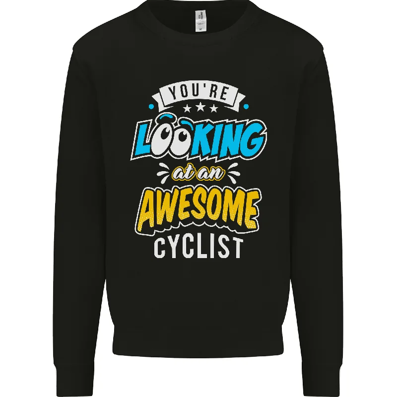 Seasonal Sale Cycling Looking at an Awesome Cyclist Mens Sweatshirt Jumper
