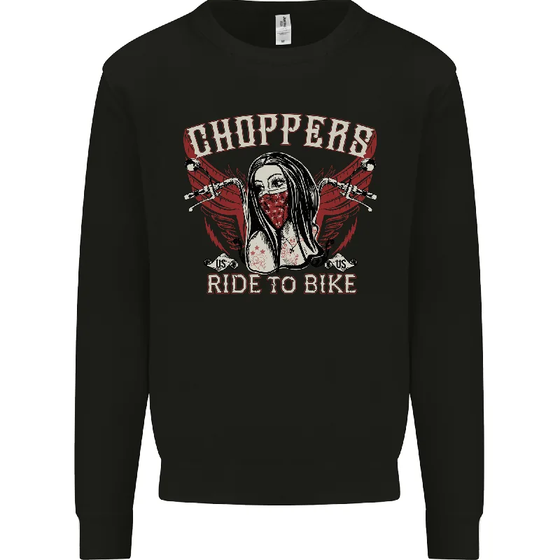 Amazing Deals Choppers Ride to Bike Outlaw Biker Motorcycle Mens Sweatshirt Jumper