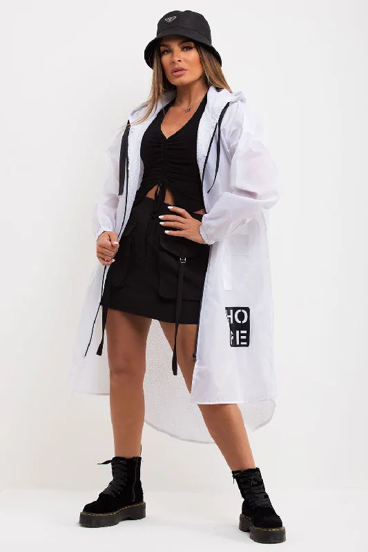 Price Drop Alert urban street coatFestival Jacket Rain Mac White