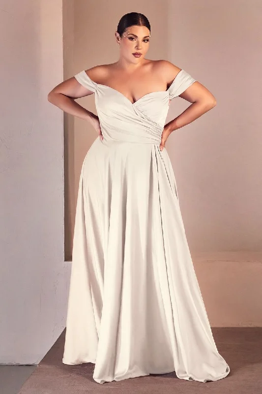 Limited Availability sleek midi dressSoft Satin Off The Shoulder Side Slit A-Line Long Wedding Dress CD7493WC Limited Availability sleek midi dressSoft Satin Off The Shoulder Side Slit A-Line Long Wedding Dress CD7493WC