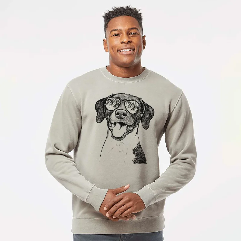 Deep Discounts Aviator Harper the Mixed Breed - Unisex Pigment Dyed Crew Sweatshirt