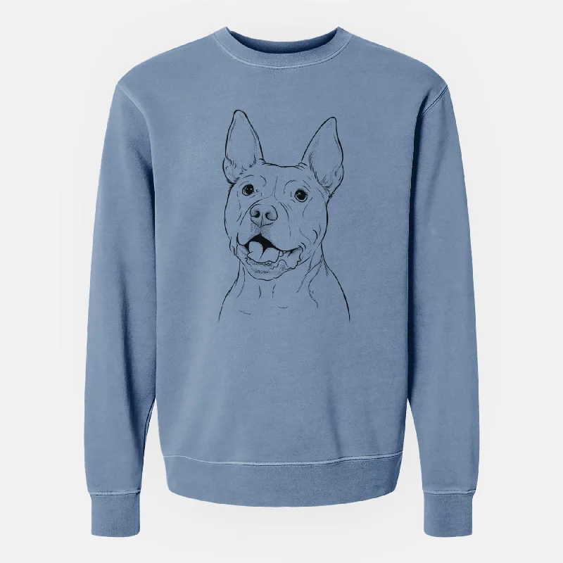 sleek gym hoodieBare Harley the Pitbull - Unisex Pigment Dyed Crew Sweatshirt