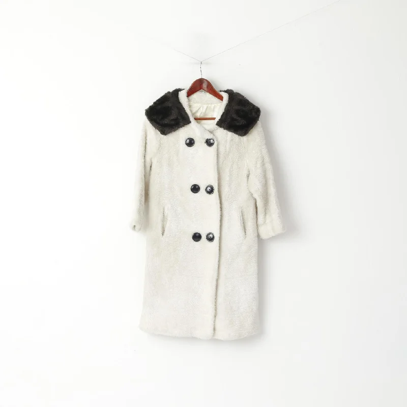 Today’s Special graphic coatILGWU Ladies Garment Womens XS Coat Ecru Fuzzy Single Breasted Pockets Boho Top