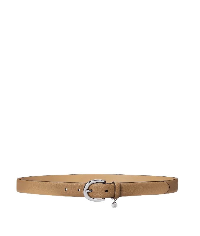 Mega Sale fitted coatCharm Crosshatch Leather Belt - Beige