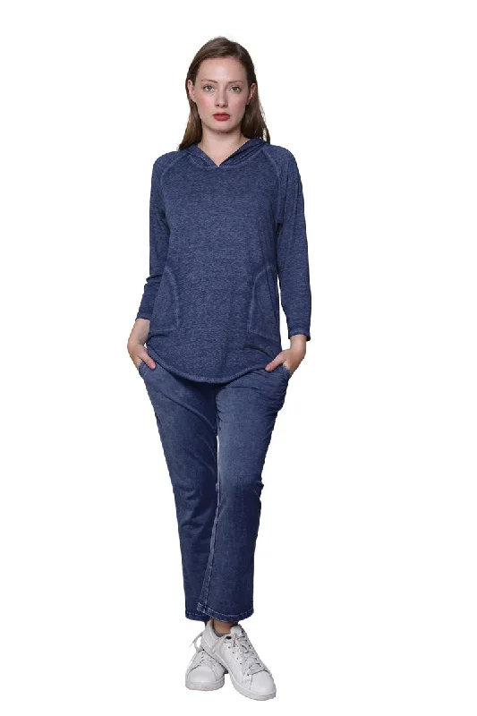 Exclusive Preview draped dressSoft & Supple 2-Piece Hooded Knit Sweatpants Set