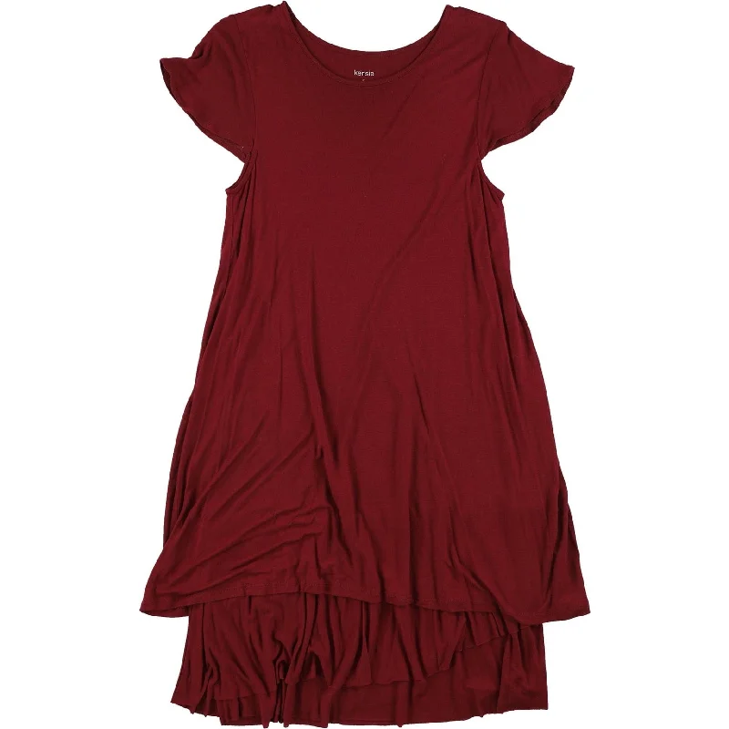 Act Fast lace-up dressKensie Womens Heathe, Red, Small