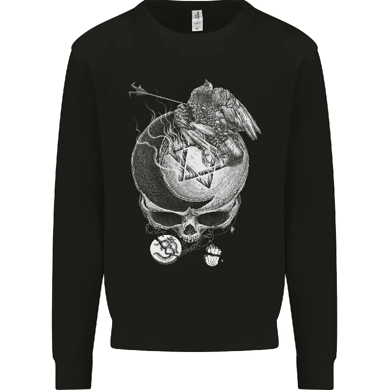 Instant Discount Death to Religion Skull Atheist Atheism FSM Mens Sweatshirt Jumper