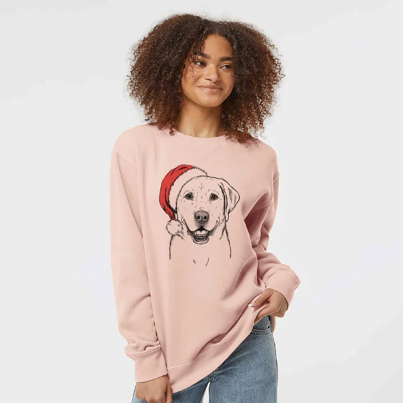Anniversary Sale fashionable fitness sweatshirtSanta Booney the Labrador Retriever - Unisex Pigment Dyed Crew Sweatshirt