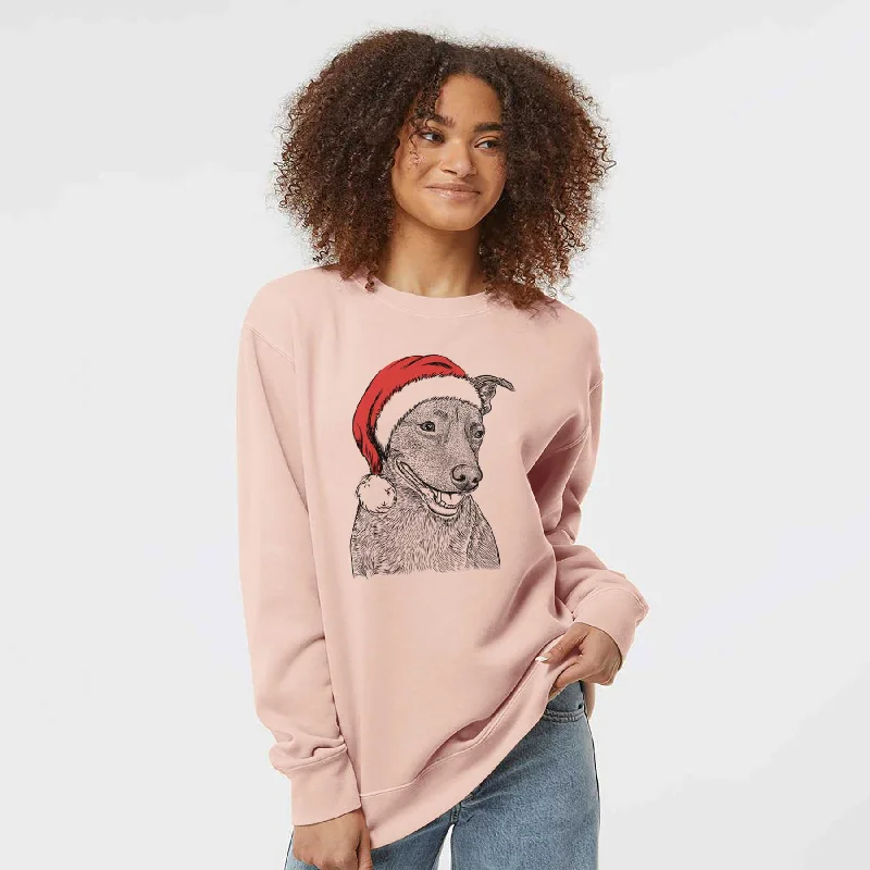 Daily Deals Santa Honey the Lab Pit Mix - Unisex Pigment Dyed Crew Sweatshirt