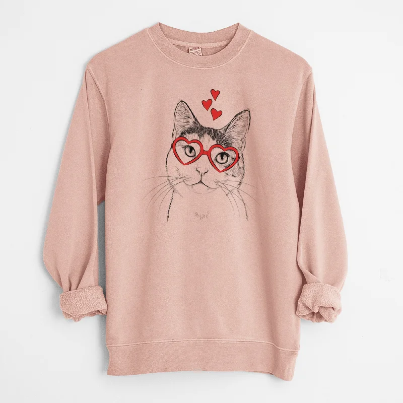Best Deals premium gym hoodieValentine Denver the Calico Cat - Unisex Pigment Dyed Crew Sweatshirt