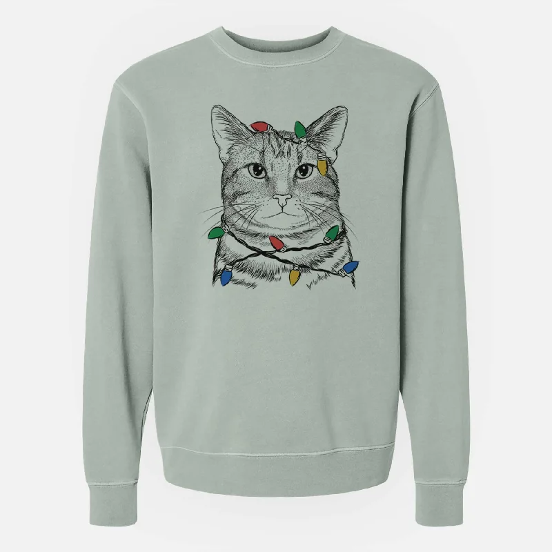 Clearance Items Christmas Lights Henry the Bengal - Unisex Pigment Dyed Crew Sweatshirt