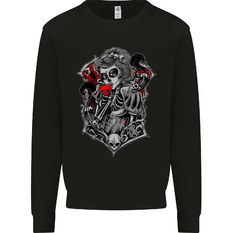 Discount Extravaganza Death Apple Day of the Dead La Catrina Mens Sweatshirt Jumper
