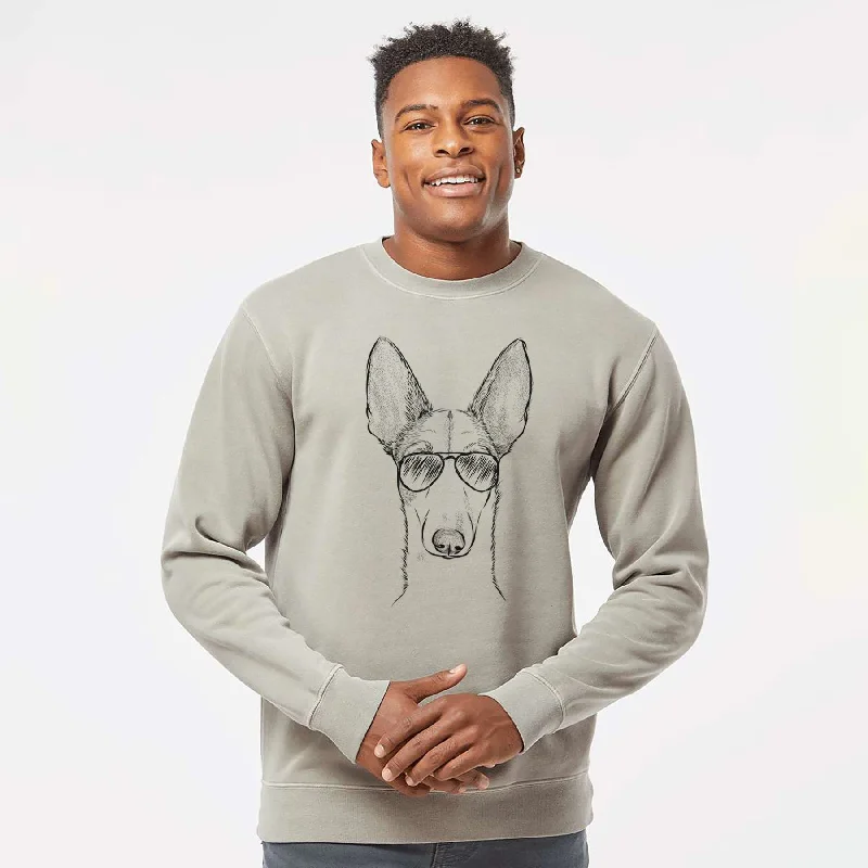 Today Only Aviator Halo the Ibizan Sight Hound - Unisex Pigment Dyed Crew Sweatshirt