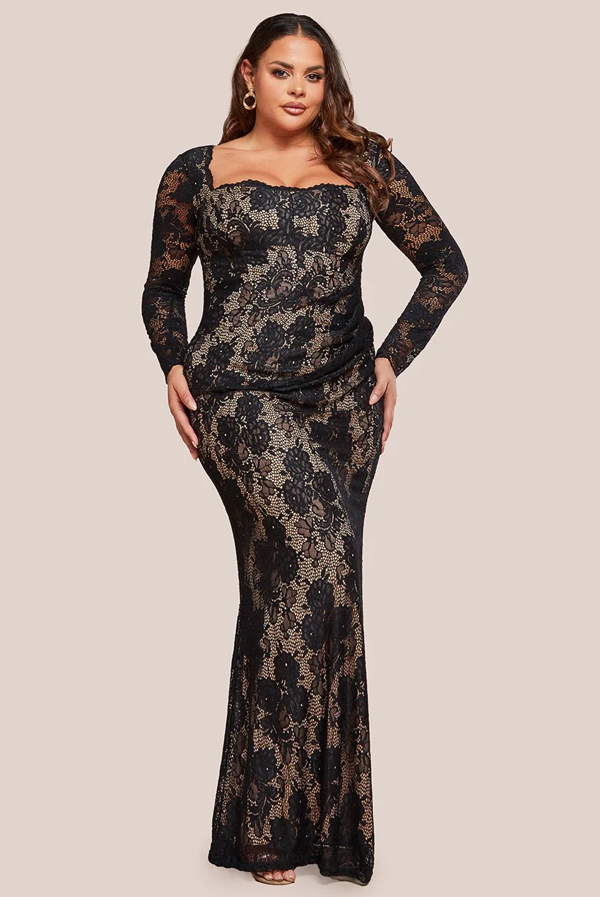Special Offer elegant shift dressGoddiva Plus Size Scalloped Lace Corset Bodice Maxi Dress Special Offer elegant shift dressGoddiva Plus Size Scalloped Lace Corset Bodice Maxi Dress