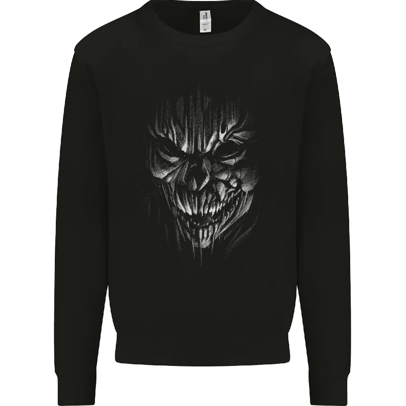 Unbeatable Prices Demon Skull Devil Satan Grim Reaper Gothic Mens Sweatshirt Jumper