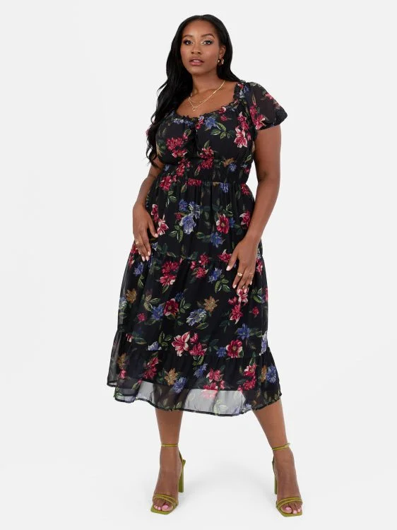 Mega Sale sleek midi dressLovedrobe Plus Size Floral Print Sweetheart Neck Midi Dress Mega Sale sleek midi dressLovedrobe Plus Size Floral Print Sweetheart Neck Midi Dress