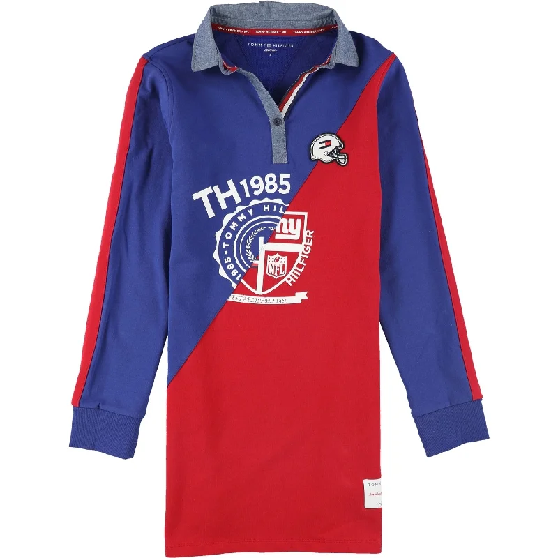 Hurry In boho-chic dressTommy Hilfiger Womens NY Giants Polo Dress, Blue, Small