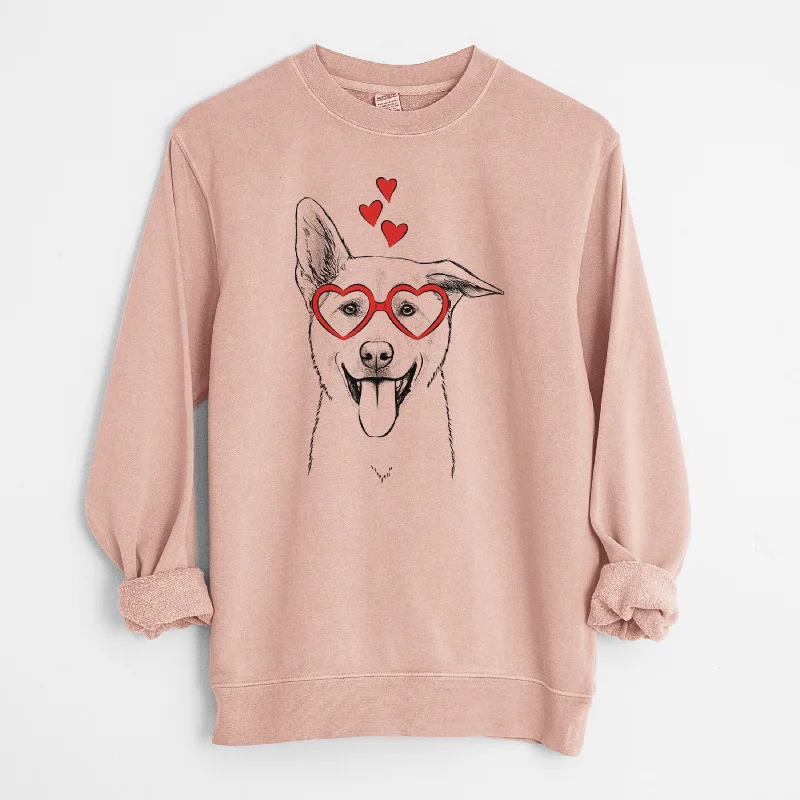 Inventory Reduction Valentine Hoya the Korean Jindo - Unisex Pigment Dyed Crew Sweatshirt