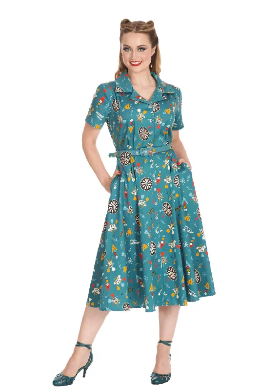 Price Smash romantic dressKeep Em Flying Button Swing Dress