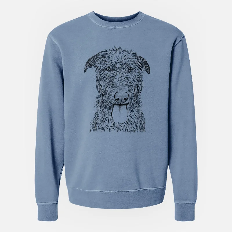 Don't Wait Bare Keeva the Irish Wolfhound - Unisex Pigment Dyed Crew Sweatshirt