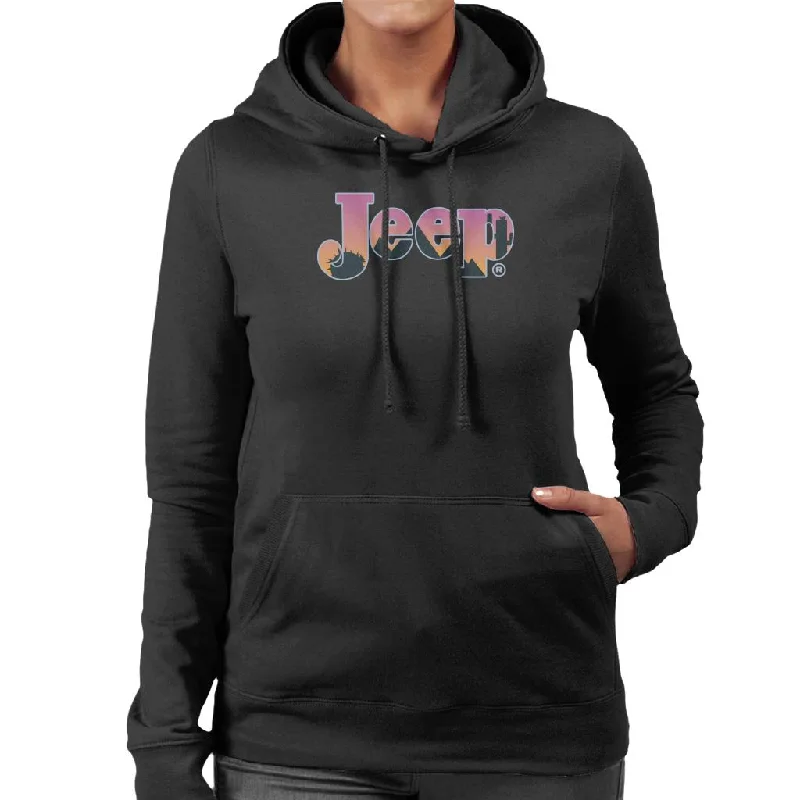 sports hoodieJeep Desert Sunset Silhouette Logo Women's Hooded Sweatshirt