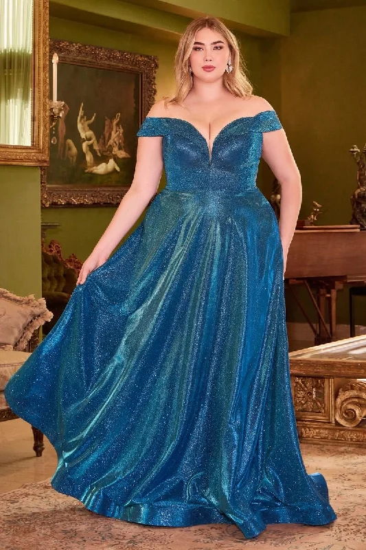 Clearance Event form-fitting dressMetallic Plus Size Glitter Off Shoulder Laced Back Bodice Shimmer Long Prom & Ball Dress CDCD210C Clearance Event form-fitting dressMetallic Plus Size Glitter Off Shoulder Laced Back Bodice Shimmer Long Prom & Ball Dress CDCD210C